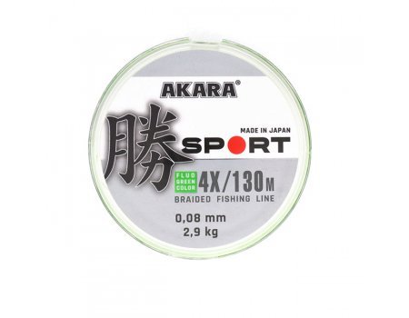 Плетеный шнур Akara Sport X-4 130м, fluo green