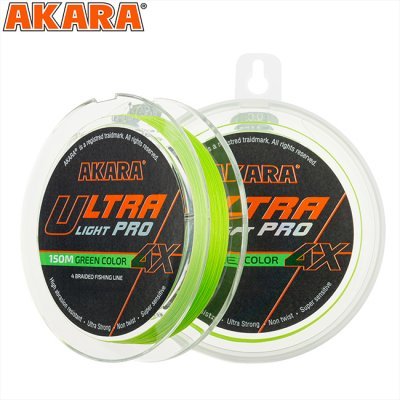 Плетеный шнур Akara Ultra Light Pro Green X-4 150м, зеленый