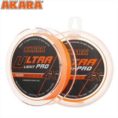 Плетеный шнур Akara Ultra Light Pro Orange X-4 150м, оранжевый