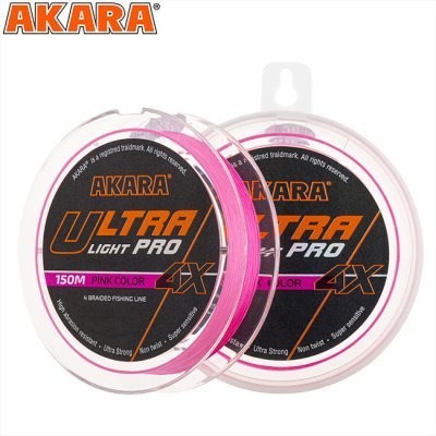 Плетеный шнур Akara Ultra Light Pro Pink X-4 150м, розовый