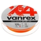 Плетенка Lucky John Vanrex X4 Fluo Orange 125м, ярко-оранжевая