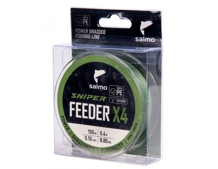Плетёнка Salmo Sniper X4 Feeder Braid Army Green 150м, зелёная