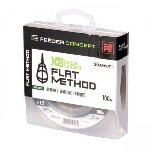 Шок-лидер плетеный Feeder Concept Flat Method X8 Shock Leader Dark Green 100м