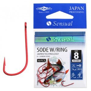 Крючки Mikado Sensual Sode Red W/Ring №14