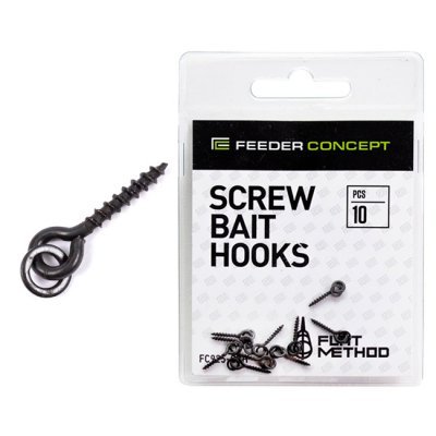 Крепления для бойлов/приманок Feeder Concept Flat Method Screw Bait Hooks, 10шт