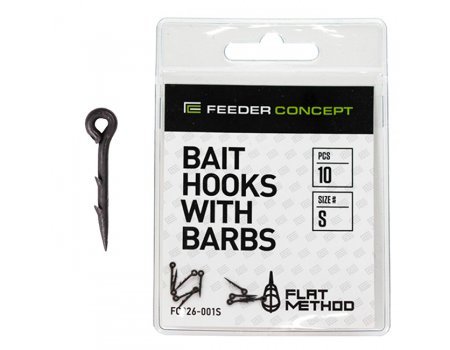 Шипы для бойлов/приманок Feeder Concept Flat Method Bait Hooks With Barbs S, 10шт