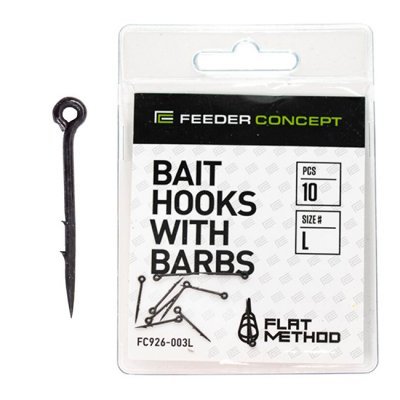 Шипы для бойлов/приманок Feeder Concept Flat Method Bait Hooks With Barbs L, 10шт