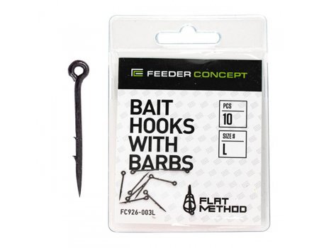 Шипы для бойлов/приманок Feeder Concept Flat Method Bait Hooks With Barbs L, 10шт