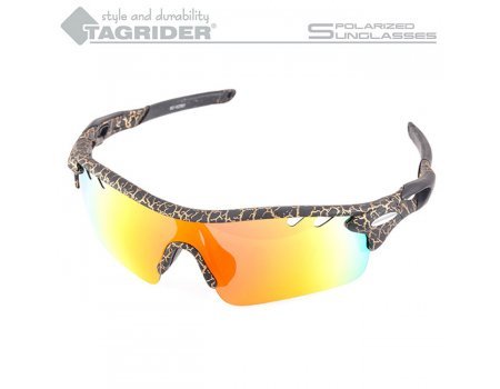Очки поляризационные Tagrider N17-45 Gold Red Mirror в чехле