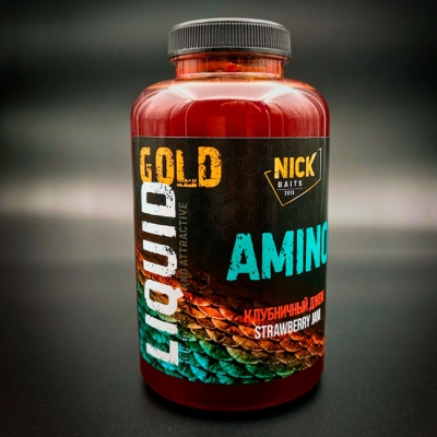 Жидкое питание Nick Baits Gold Liquid Amino (Клубничный джем), 500мл Жидкое питание Nick Baits Gold Liquid Amino (Клубничный джем), 500мл
