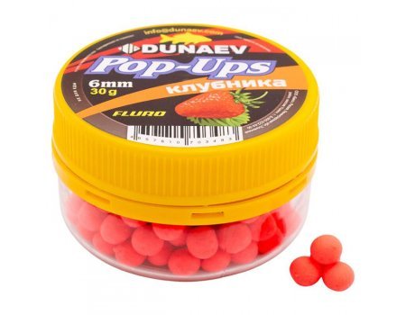 Бойлы Dunaev POP-UP (Клубника), 30г/6мм