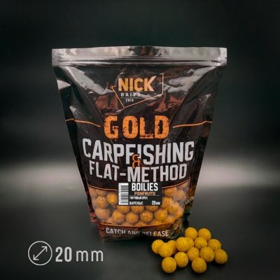 Бойлы прикормочные Nick Baits Gold Fishfruits (Тигровый орех) 20мм, 1кг Бойлы прикормочные Nick Baits Gold Fishfruits (Тигровый орех) 20мм, 1кг