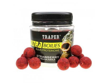 Бойлы Traper Ultra Boilies (Truskawka, клубника), 100г/12мм