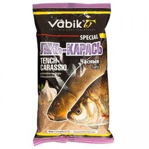 Прикормка Vabik Special Tench-Carassio Garlic "Лінь-Карась Часнык" (светло-коричневая), 1кг