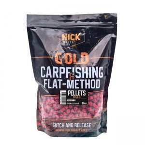 Пеллетс Nick Baits Gold промасленный (Клубника) 10мм, 1кг