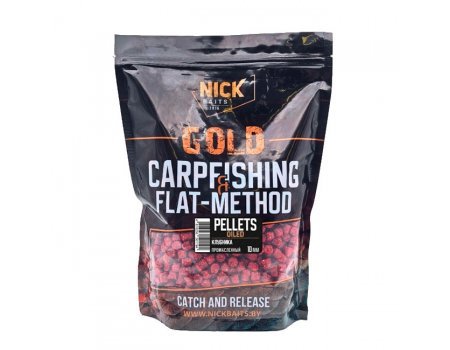 Пеллетс Nick Baits Gold промасленный (Клубника) 10мм, 1кг