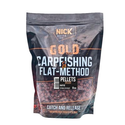 Пеллетс Nick Baits Gold промасленный (Палтус) 10мм, 1кг