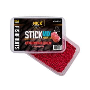 Стик-микс Пеллетс Nick Baits Gold “SF” 3.5мм Клубничный джем, 0.5кг Стик-микс Пеллетс Nick Baits Gold “SF” 3.5мм Клубничный джем, 0.5кг