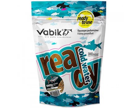 Прикормка увлажненная Vabik Ready Cold Water "Плотва Конопля" (коричневая), 0.75кг