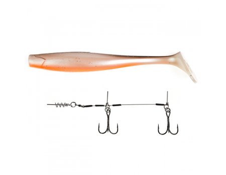 Виброхвост Lucky John 3D Series Kubira Swim Shad 9.0"/22.8см, PG18 (1шт) с оснасткой Stinger L