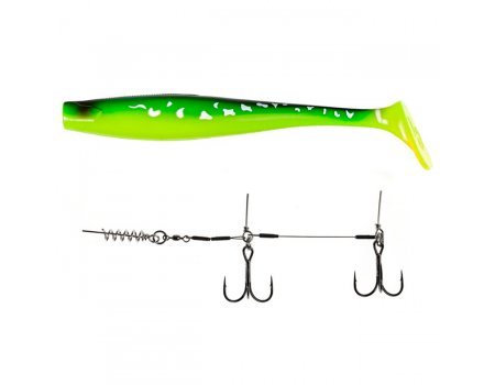 Виброхвост Lucky John 3D Series Kubira Swim Shad 9.0"/22.8см, PG26 (1шт) с оснасткой Stinger L