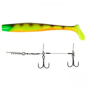 Виброхвост Lucky John 3D Series Kubira Swim Shad 9.0"/22.8см, PG30 (1шт) с оснасткой Stinger L