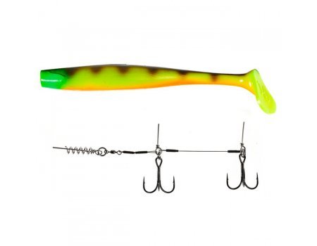 Виброхвост Lucky John 3D Series Kubira Swim Shad 9.0"/22.8см, PG30 (1шт) с оснасткой Stinger L