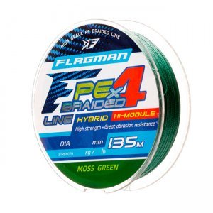 Плетенка Flagman PE Hybrid Feeder Moss Green F4-135м, зеленая