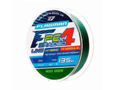 Плетенка Flagman PE Hybrid Feeder Moss Green F4-135м, зеленая