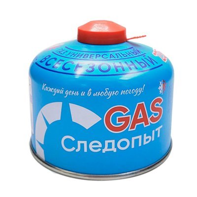 Газ для портативных плит Следопыт, резьбовой, 230 гр (всесезонный)