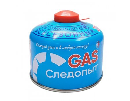 Газ для портативных плит Следопыт, резьбовой, 230 гр (всесезонный)