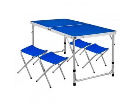 Набор складной мебели Bison C-4-60*120-WT (стол + 4 стула), 60х120см Набор складной мебели Bison C-4-60*120-WT (стол + 4 стула), 60х120см