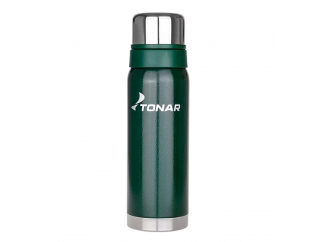 Термос Tonar HS.TM-056-G с ситечком (2 крышки-кружки, зеленый), 0.75л