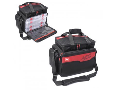 Сумка рыболовная с коробками Lucky John LJ112B, 25x31x46см