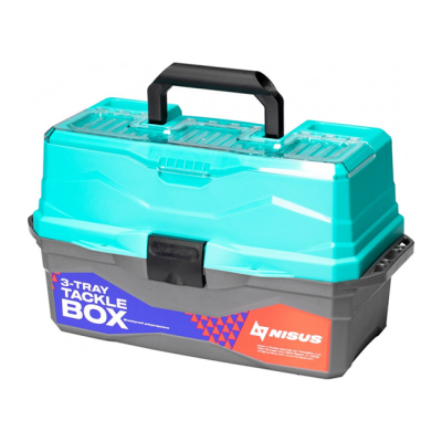 Ящик для снастей трехполочный Nisus Tackle Box, бирюзовый