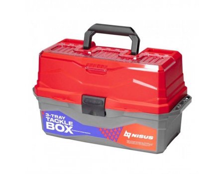 Ящик для снастей трехполочный Nisus Tackle Box, красный