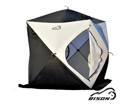 Палатка зимняя Bison Legend 2 Куб трехслойная бело-черная, 2x2x2.1м