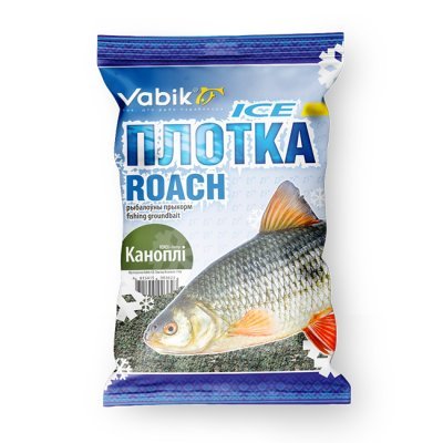 Прикормка зимняя Vabik Ice Roach Hemp "Плотва Конопля" (зеленая), 0.75кг Прикормка зимняя Vabik Ice Roach Hemp "Плотва Конопля" (зеленая), 0.75кг