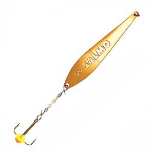 Блесна вертикальная зимняя Lucky John S-3-Z-G с цепочкой и тройником, 7гр