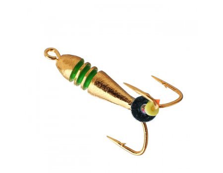 Мормышка вольфрамовая "Чертик с рисками" гальваника золото, 0.3г