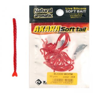 Мотыль искусственный Akara Blood Worm, 30шт