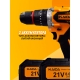 Шуруповерт-электробур Kaida 21V 8.0Ah, оранжевый