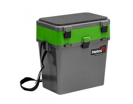 Ящик рыболовный зимний Helios (серый/салатовый), 19л