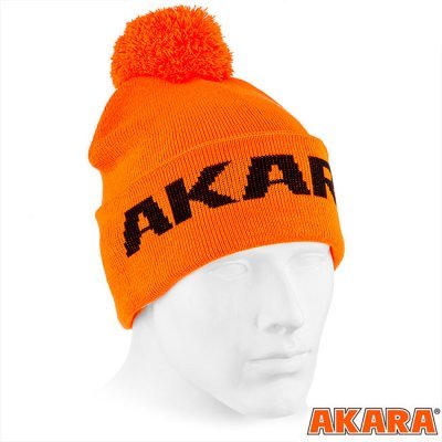 Шапка Akara Sport Winter Pompon, оранжевая