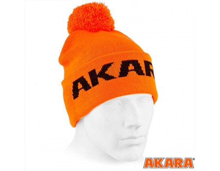Шапка Akara Sport Winter Pompon, оранжевая