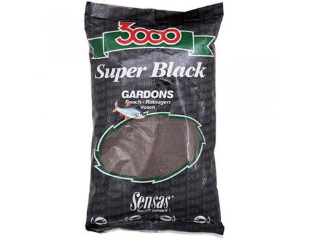 Прикормка Sensas 3000 Super Black Gardons (черная, плотва), 1кг