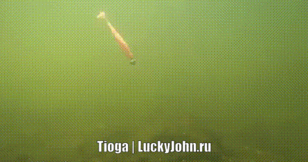 Игра виброхвоста Lucky John Pro Series Tioga 2.9 7.4см, T59 (7шт) под водой