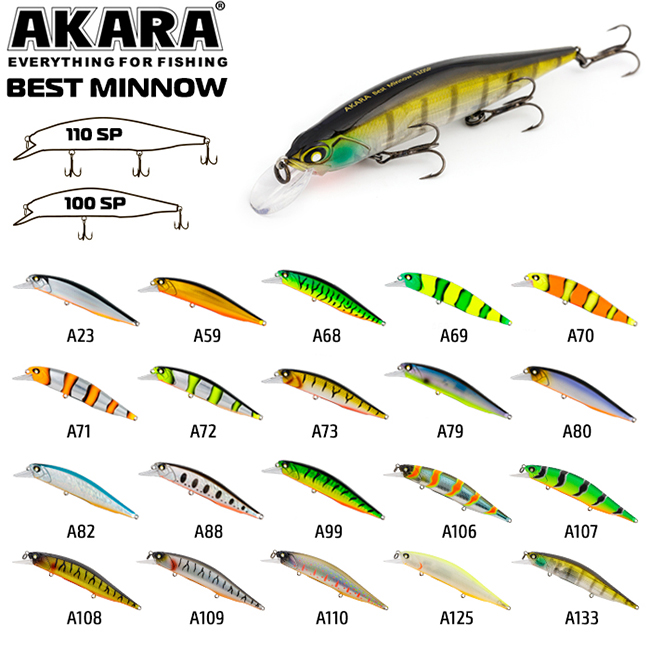 Воблер Akara Best Minnow 100SP, A69